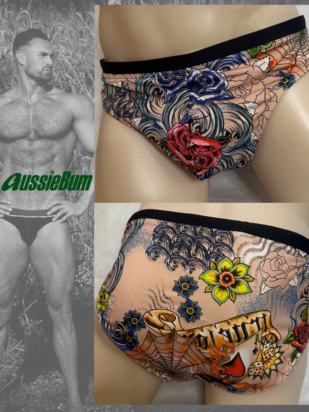 Aussiebum Swimsuit XL Gently worn 80% nylon/20% elastane Internal drawstring
